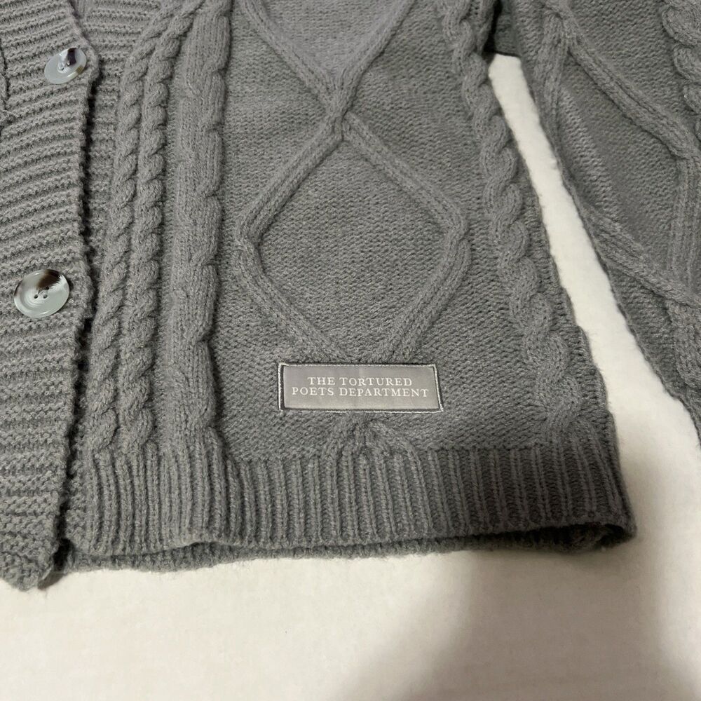 Taylor Swift Tortured Poets Department Cardigan Sweater TTPD Oversize M/L - Picture 3 of 11